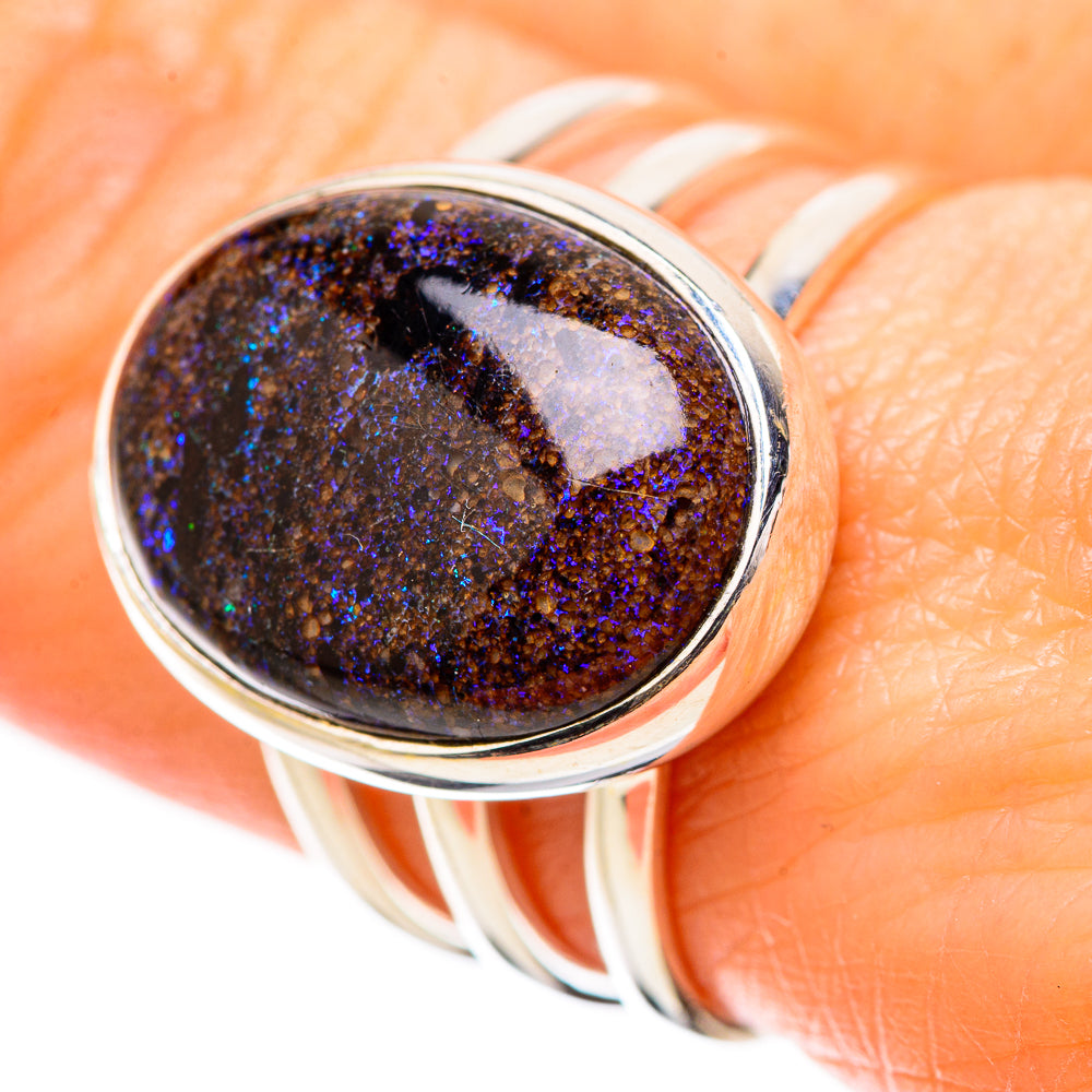 Andamooka Opal Rings handcrafted by Ana Silver Co - RING131490