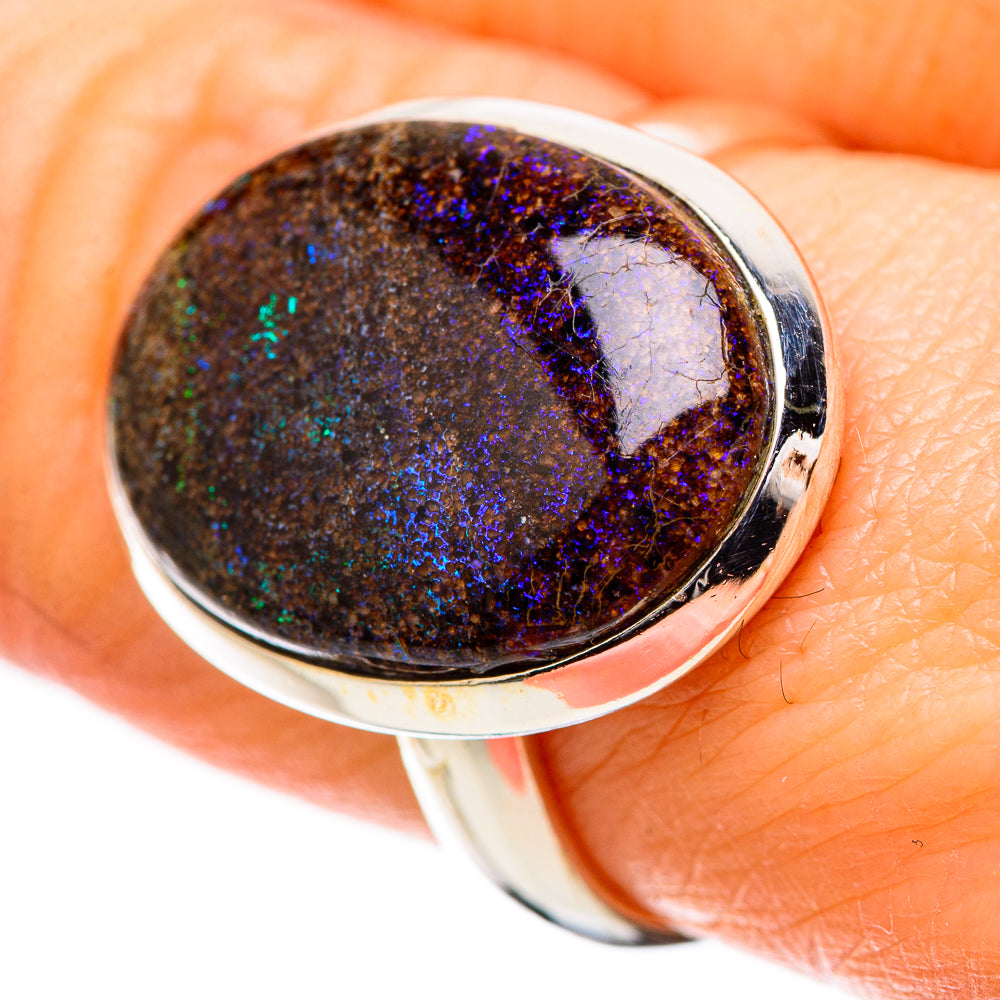 Andamooka Opal Rings handcrafted by Ana Silver Co - RING131491