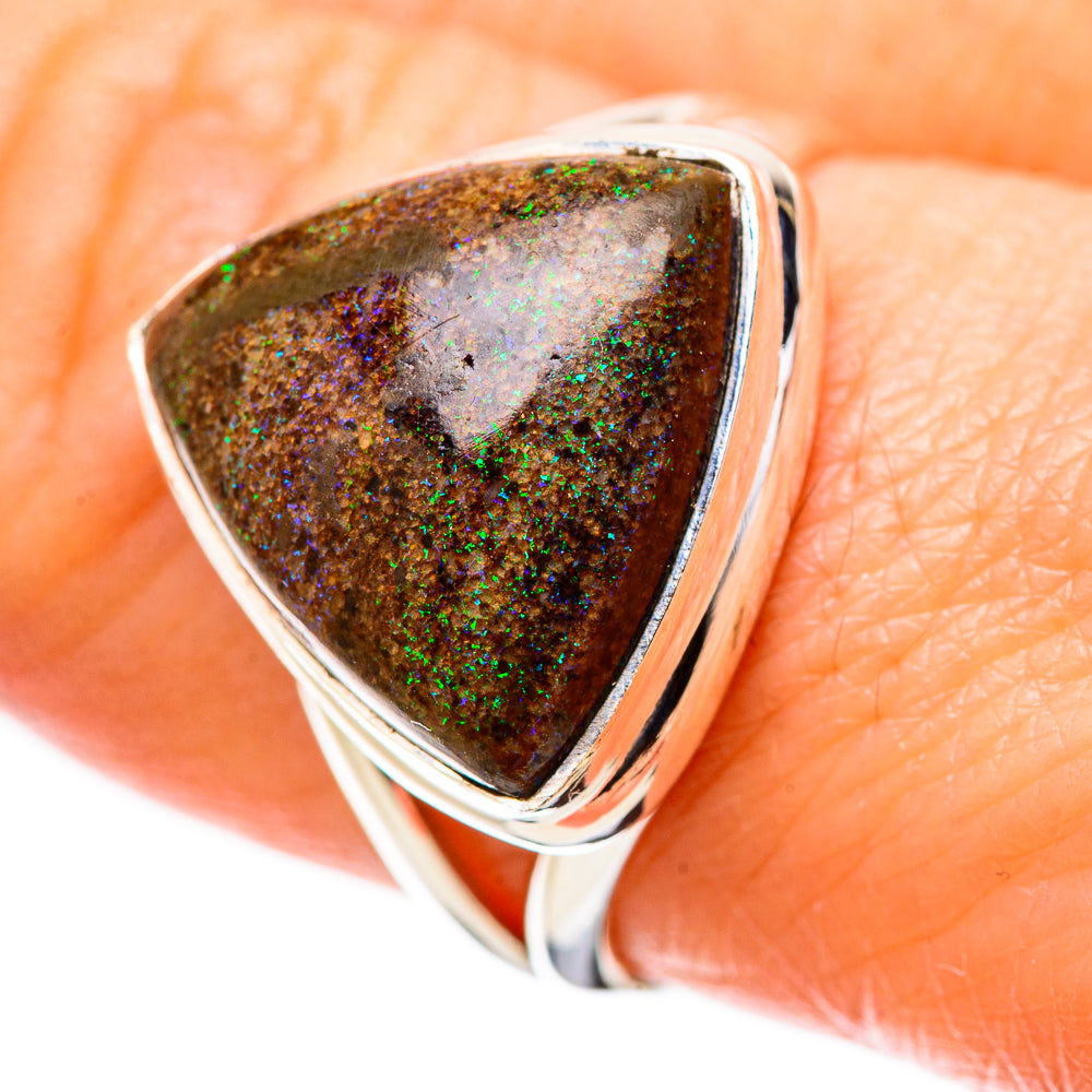 Andamooka Opal Rings handcrafted by Ana Silver Co - RING131502