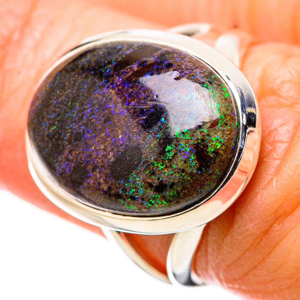 Andamooka Opal Rings handcrafted by Ana Silver Co - RING131503