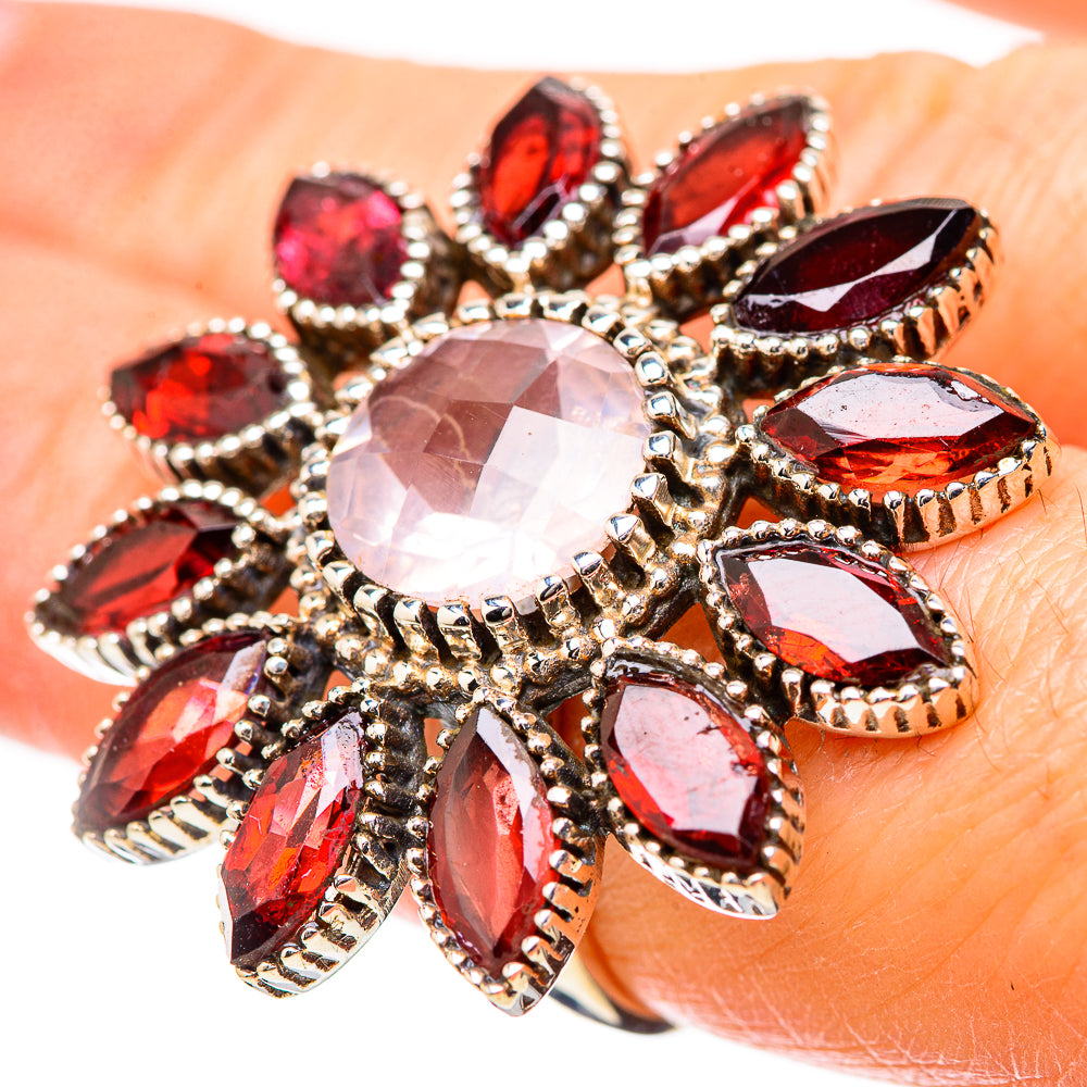 Rose Quartz Rings handcrafted by Ana Silver Co - RING131525