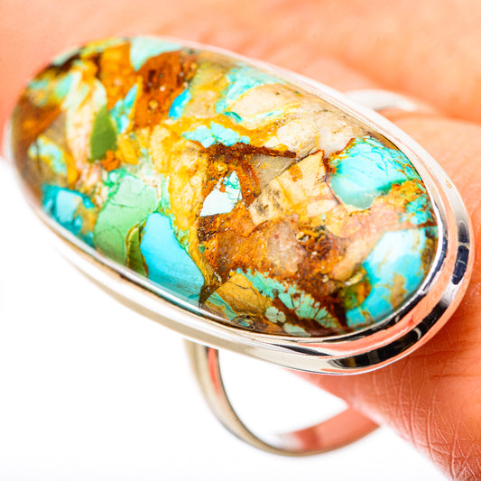 Kingman Mohave Turquoise Rings handcrafted by Ana Silver Co - RING131527