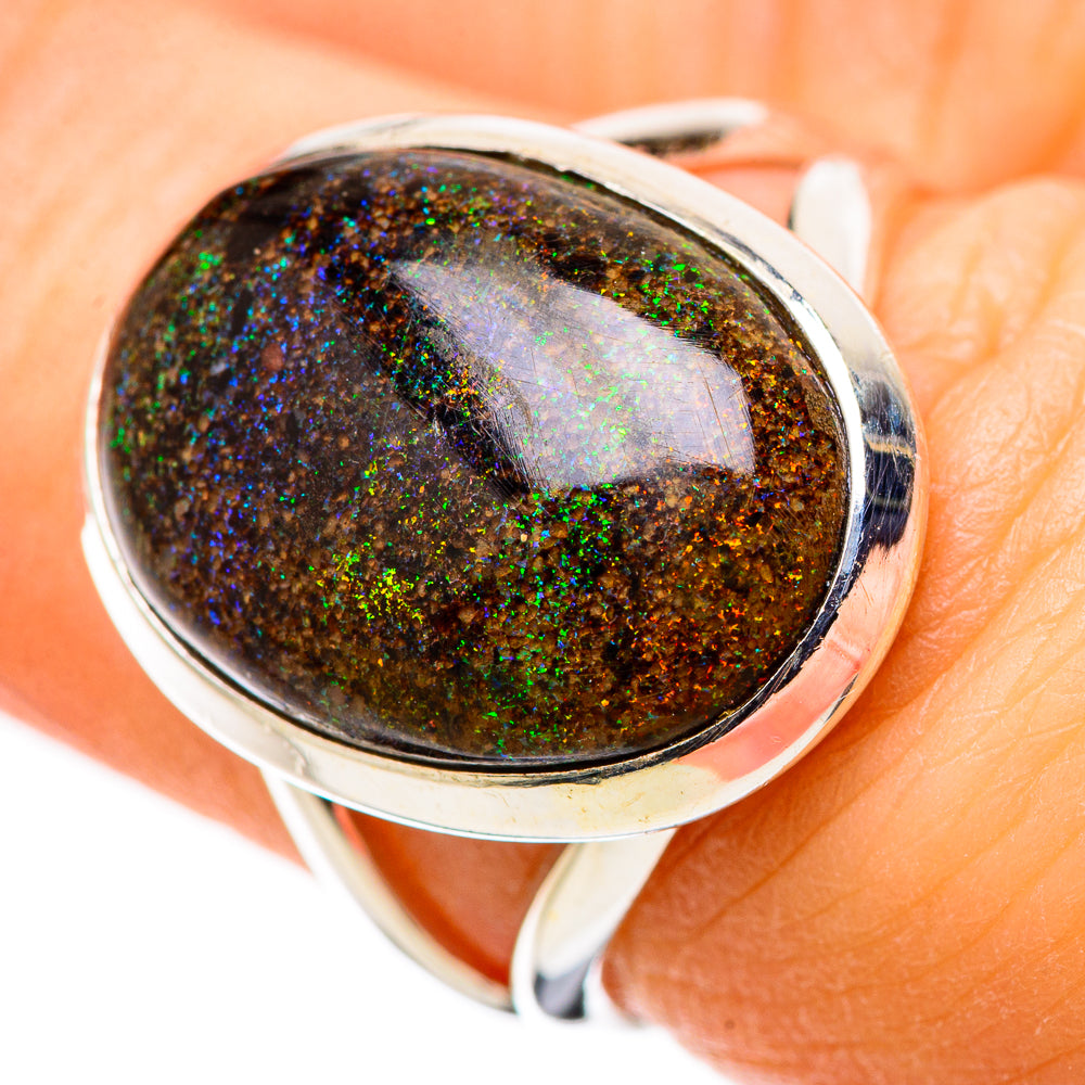 Andamooka Opal Rings handcrafted by Ana Silver Co - RING131558