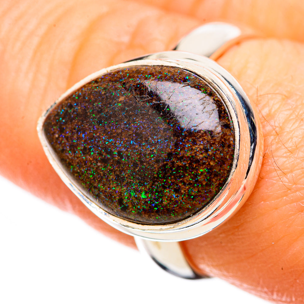 Andamooka Opal Rings handcrafted by Ana Silver Co - RING131559