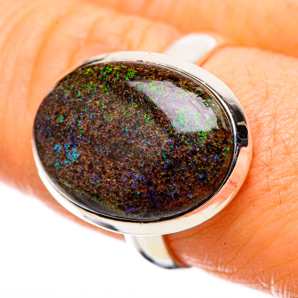 Andamooka Opal Rings handcrafted by Ana Silver Co - RING131574