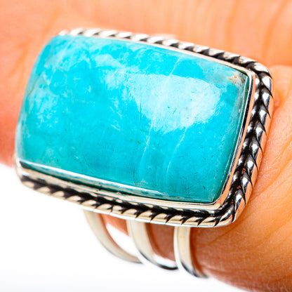 Peruvian Amazonite Rings handcrafted by Ana Silver Co - RING131602