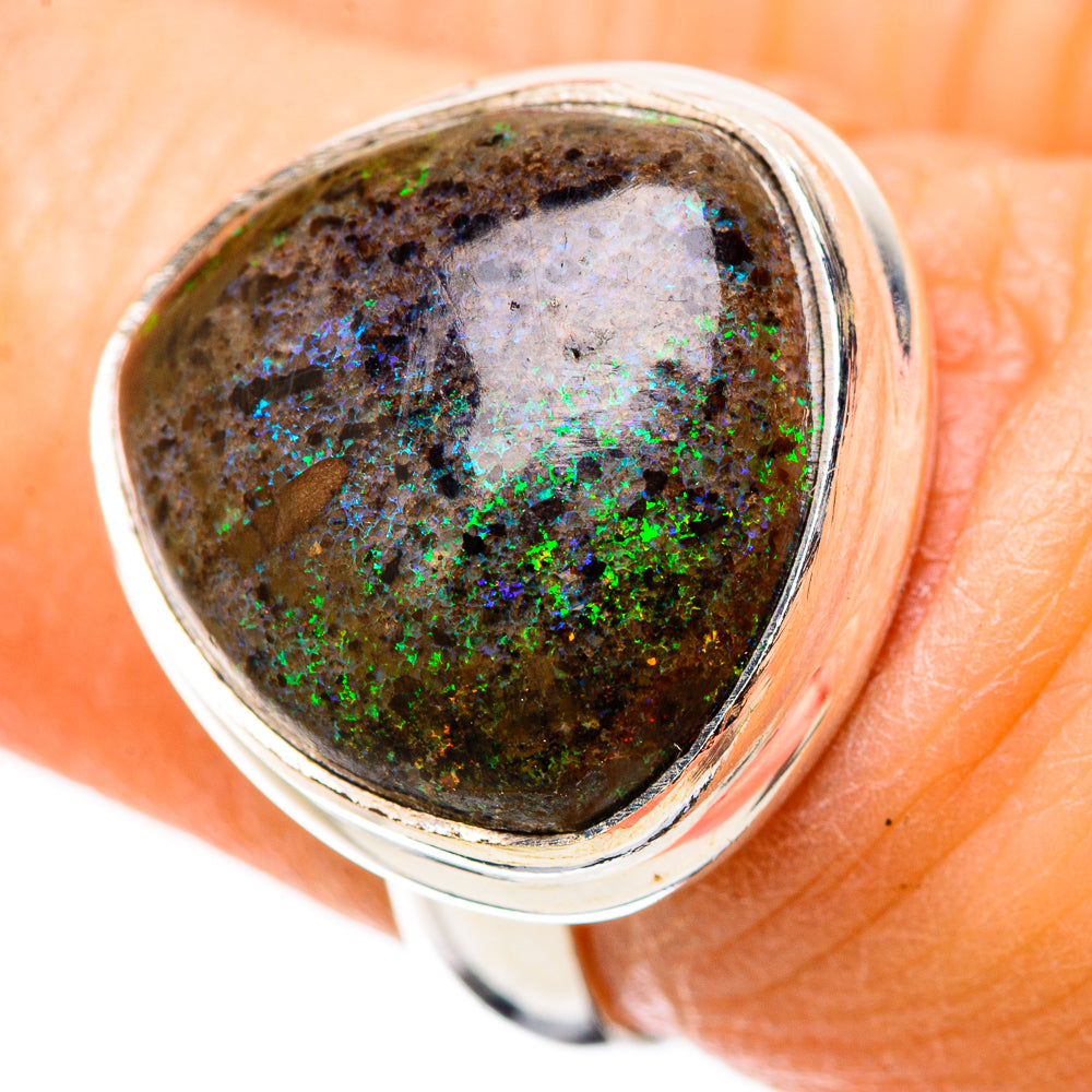 Andamooka Opal Rings handcrafted by Ana Silver Co - RING131610