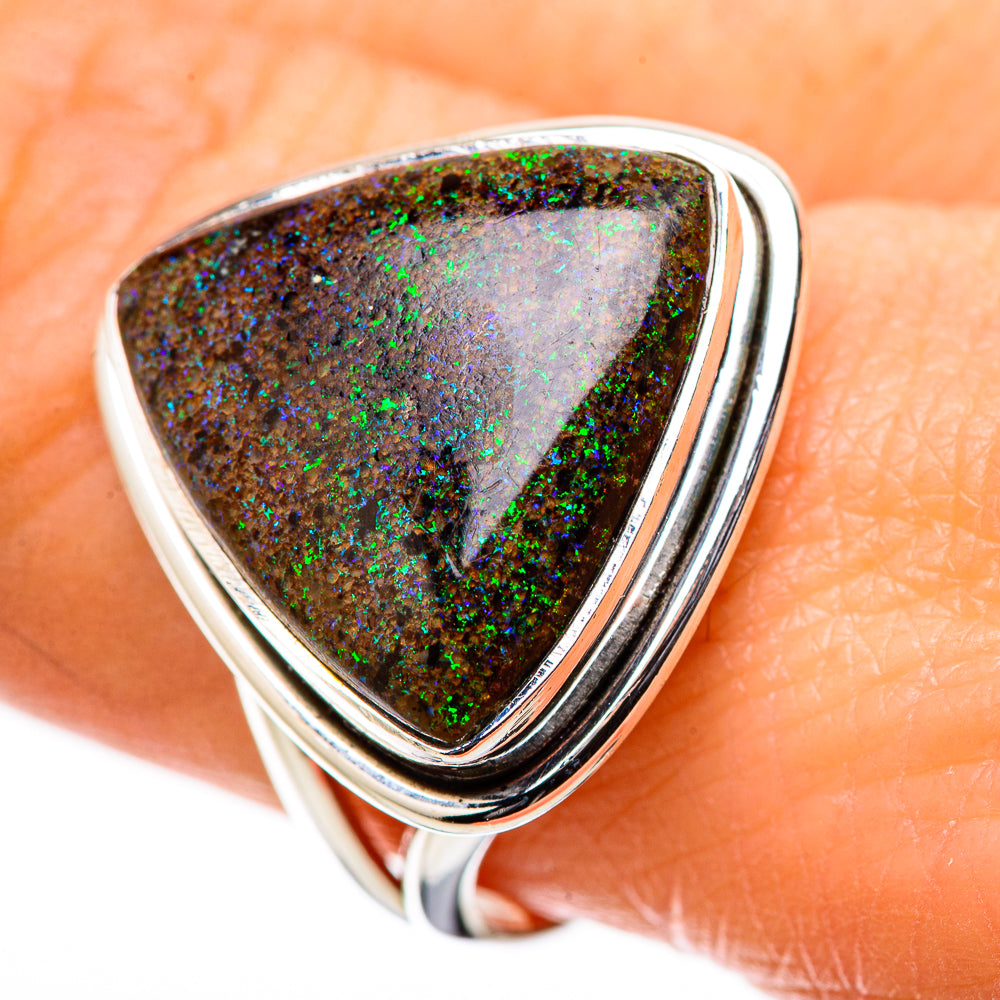Andamooka Opal Rings handcrafted by Ana Silver Co - RING131617