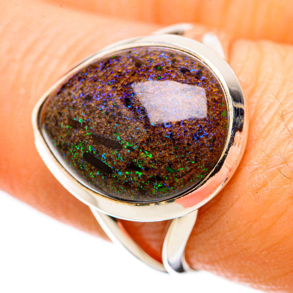 Andamooka Opal Rings handcrafted by Ana Silver Co - RING131618