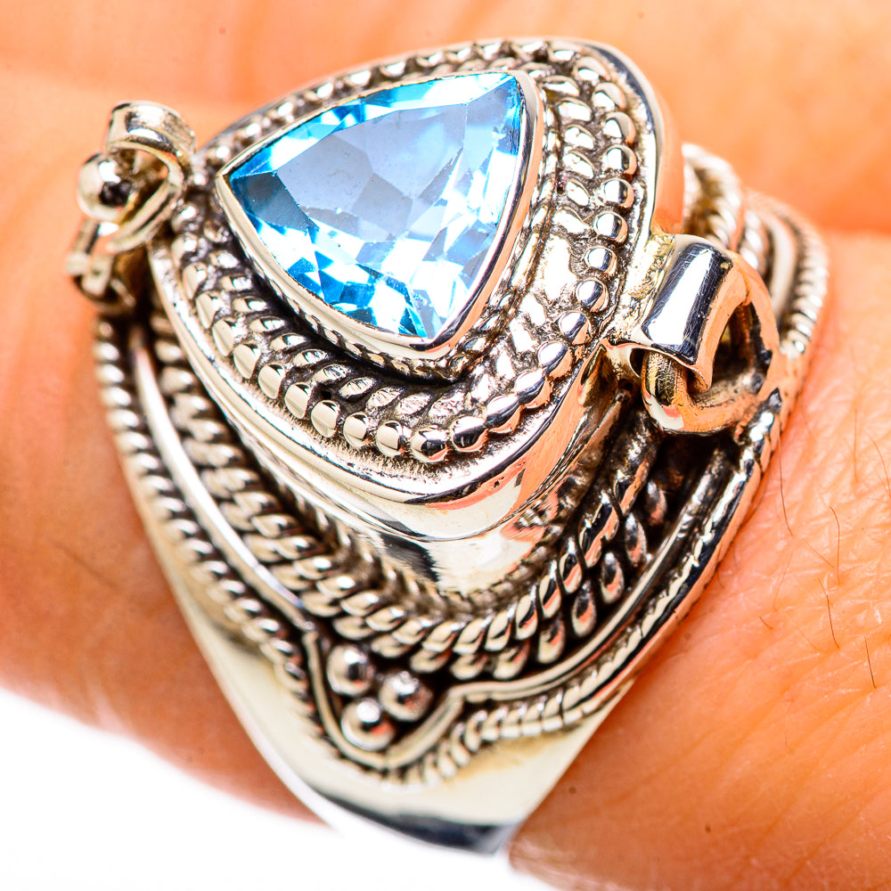 Swiss Blue Topaz Rings handcrafted by Ana Silver Co - RING131619
