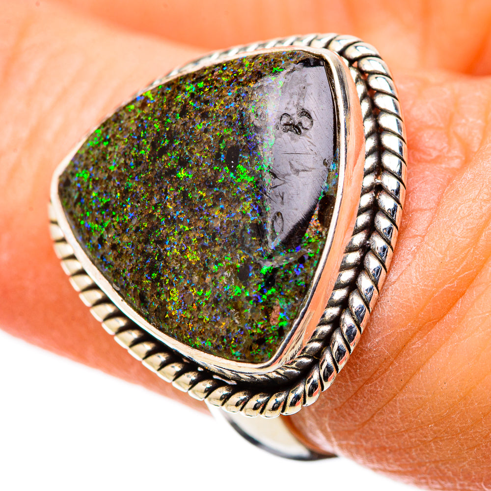 Andamooka Opal Rings handcrafted by Ana Silver Co - RING131624
