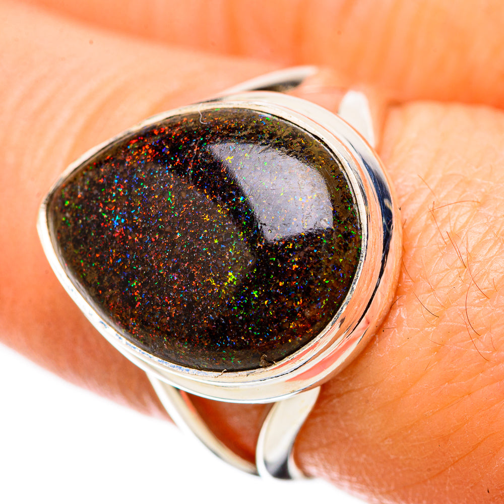 Andamooka Opal Rings handcrafted by Ana Silver Co - RING131625