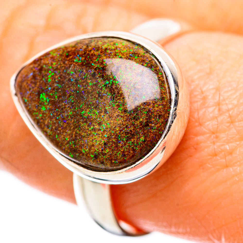Andamooka Opal Rings handcrafted by Ana Silver Co - RING131633