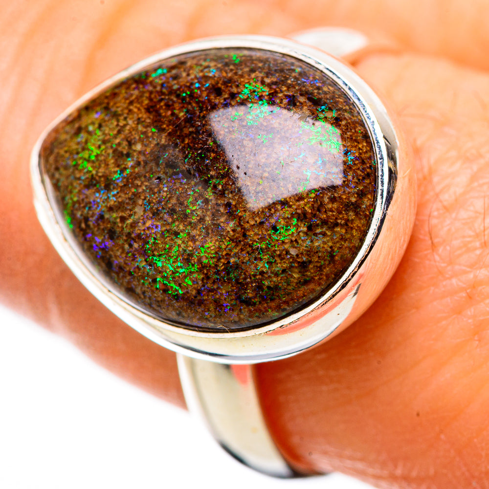Andamooka Opal Rings handcrafted by Ana Silver Co - RING131637