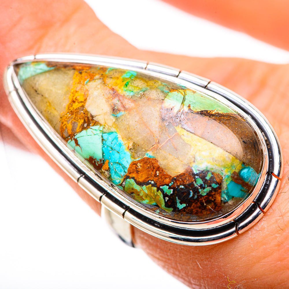 Kingman Mohave Turquoise Rings handcrafted by Ana Silver Co - RING131640
