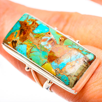 Kingman Mohave Turquoise Rings handcrafted by Ana Silver Co - RING131641
