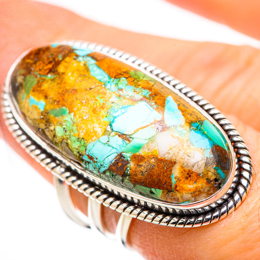 Kingman Mohave Turquoise Rings handcrafted by Ana Silver Co - RING131642