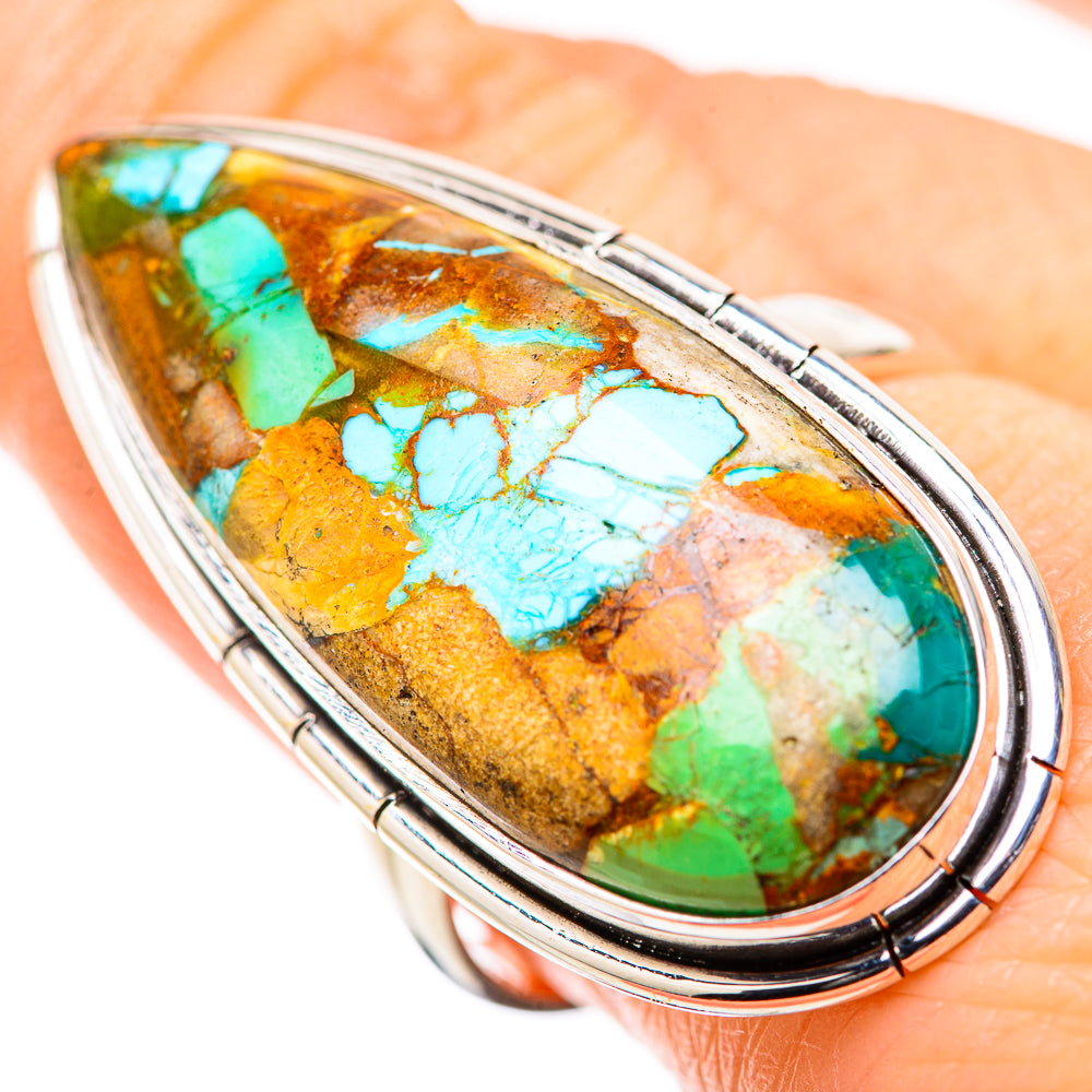 Kingman Mohave Turquoise Rings handcrafted by Ana Silver Co - RING131660