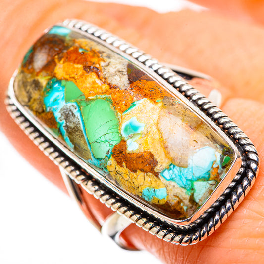 Kingman Mohave Turquoise Rings handcrafted by Ana Silver Co - RING131661