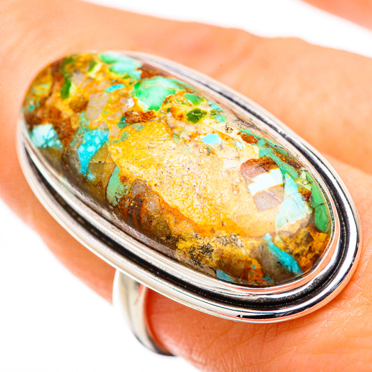 Kingman Mohave Turquoise Rings handcrafted by Ana Silver Co - RING131662
