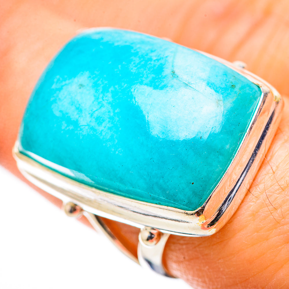 Peruvian Amazonite Rings handcrafted by Ana Silver Co - RING131673