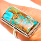 Kingman Mohave Turquoise Rings handcrafted by Ana Silver Co - RING131681