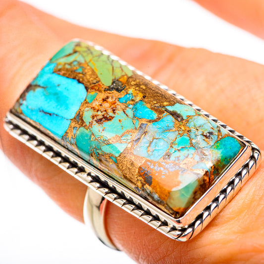 Kingman Mohave Turquoise Rings handcrafted by Ana Silver Co - RING131681