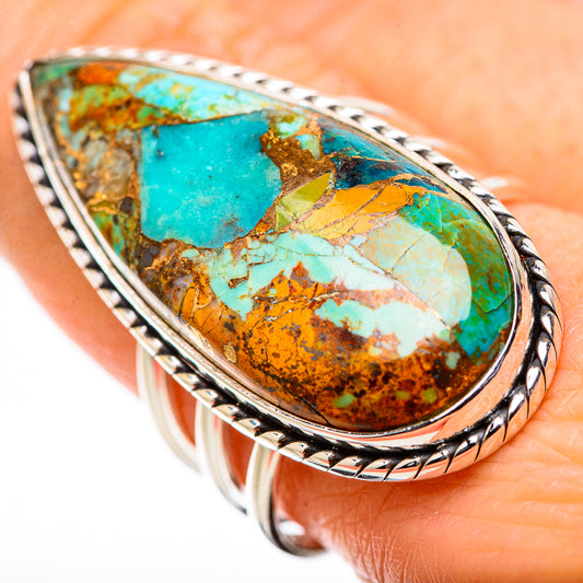 Kingman Mohave Turquoise Rings handcrafted by Ana Silver Co - RING131682