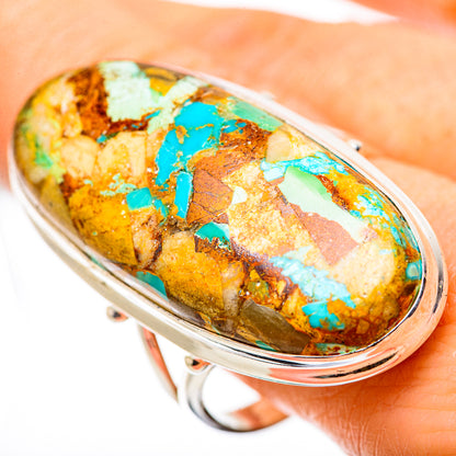 Kingman Mohave Turquoise Rings handcrafted by Ana Silver Co - RING131686
