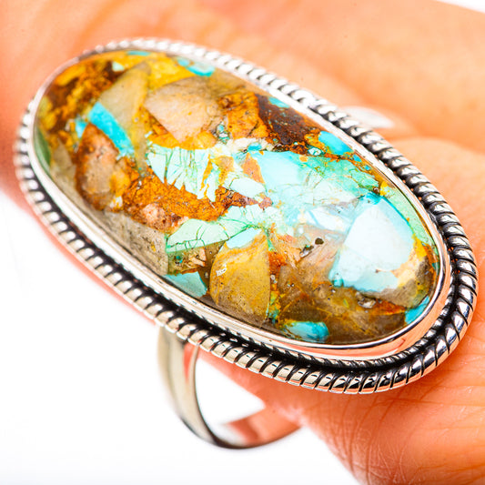 Kingman Mohave Turquoise Rings handcrafted by Ana Silver Co - RING131700