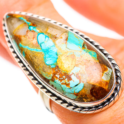Kingman Mohave Turquoise Rings handcrafted by Ana Silver Co - RING131702