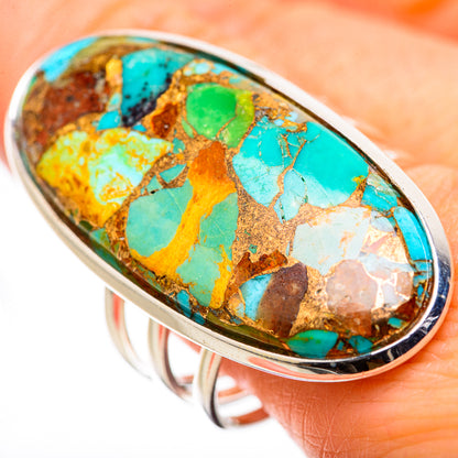 Kingman Mohave Turquoise Rings handcrafted by Ana Silver Co - RING131703