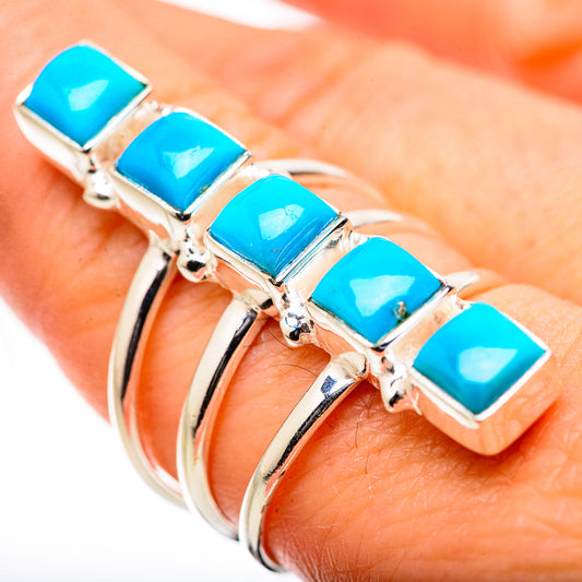 Sleeping Beauty Turquoise Rings handcrafted by Ana Silver Co - RING131706