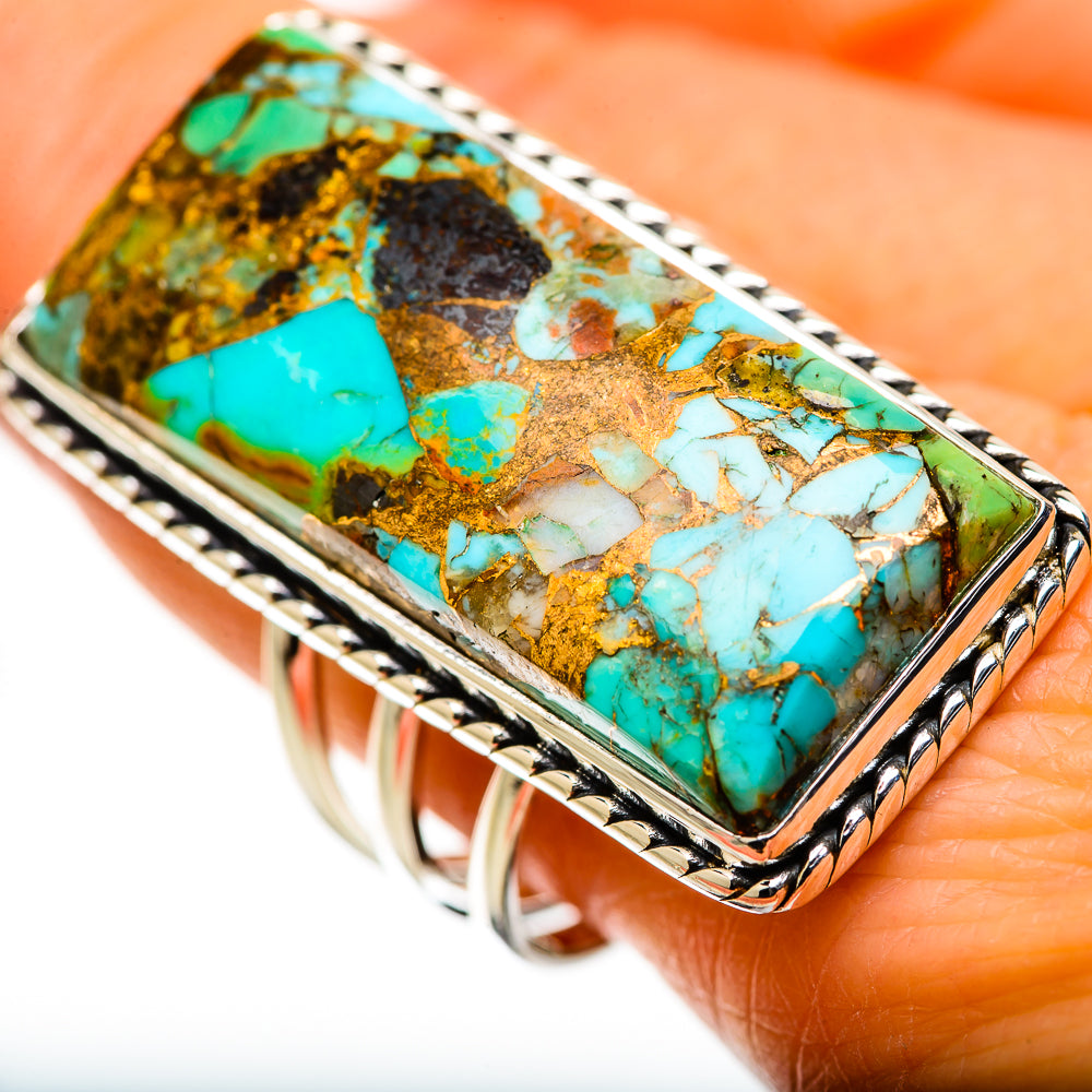 Kingman Mohave Turquoise Rings handcrafted by Ana Silver Co - RING131716