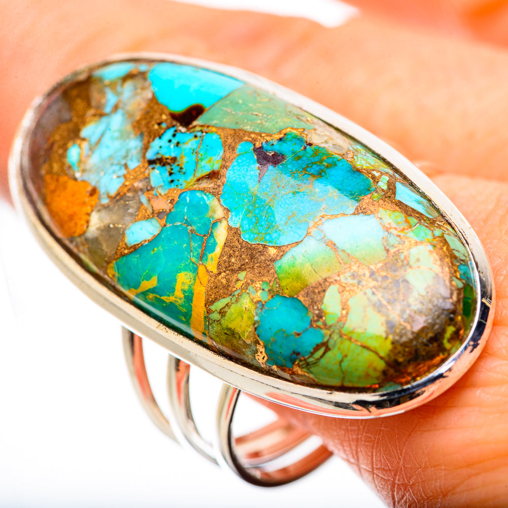 Kingman Mohave Turquoise Rings handcrafted by Ana Silver Co - RING131717
