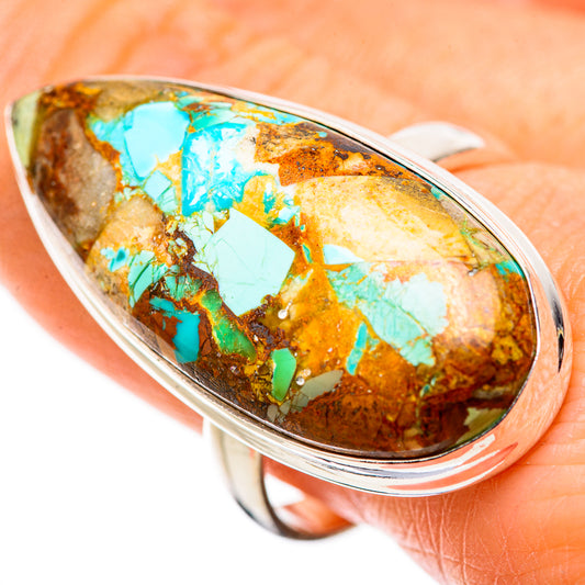 Kingman Mohave Turquoise Rings handcrafted by Ana Silver Co - RING131718