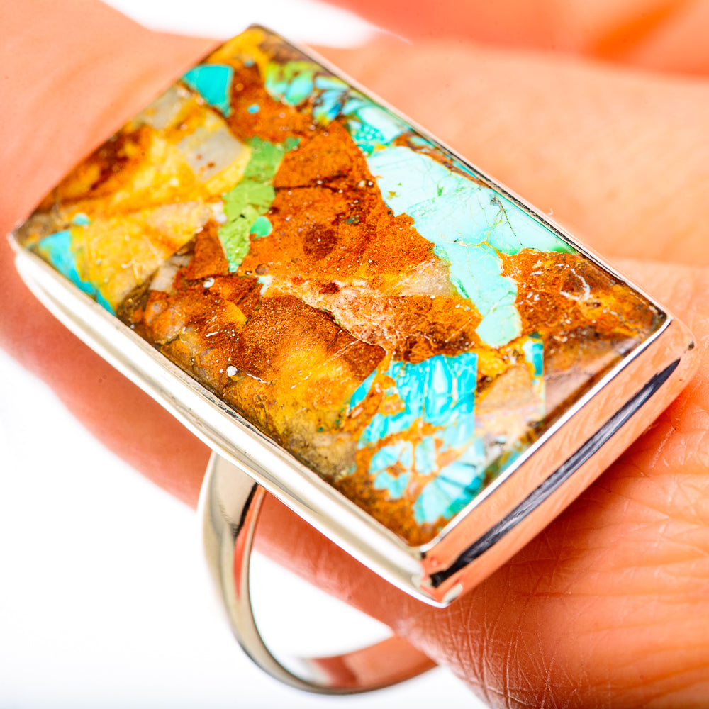 Kingman Mohave Turquoise Rings handcrafted by Ana Silver Co - RING131719