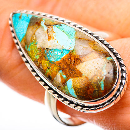 Kingman Mohave Turquoise Rings handcrafted by Ana Silver Co - RING131720