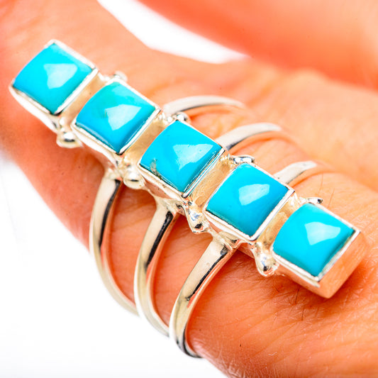 Sleeping Beauty Turquoise Rings handcrafted by Ana Silver Co - RING131721