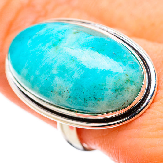 Peruvian Amazonite Rings handcrafted by Ana Silver Co - RING131727