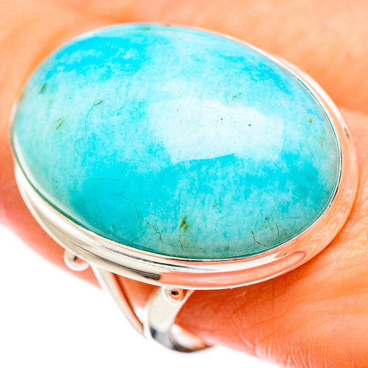 Peruvian Amazonite Rings handcrafted by Ana Silver Co - RING131738