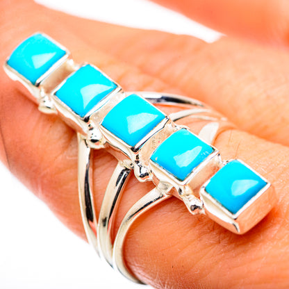 Sleeping Beauty Turquoise Rings handcrafted by Ana Silver Co - RING131740