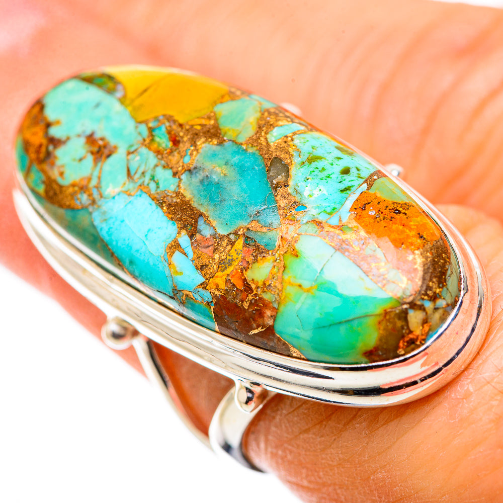 Kingman Mohave Turquoise Rings handcrafted by Ana Silver Co - RING131745