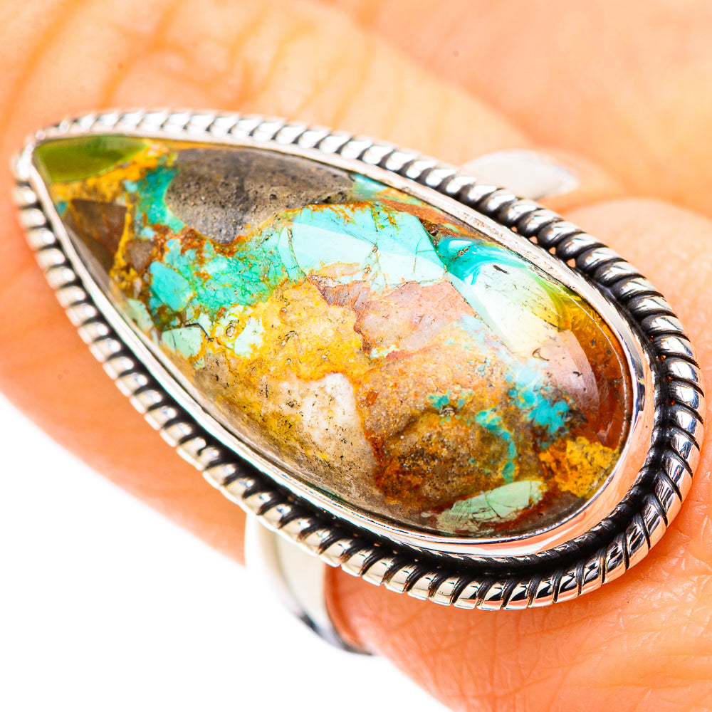Kingman Mohave Turquoise Rings handcrafted by Ana Silver Co - RING131761
