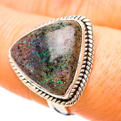 Andamooka Opal Rings handcrafted by Ana Silver Co - RING131763
