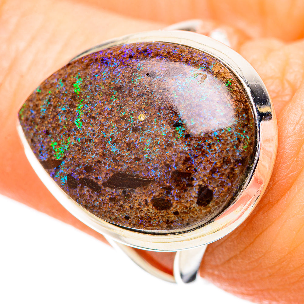Andamooka Opal Rings handcrafted by Ana Silver Co - RING131777