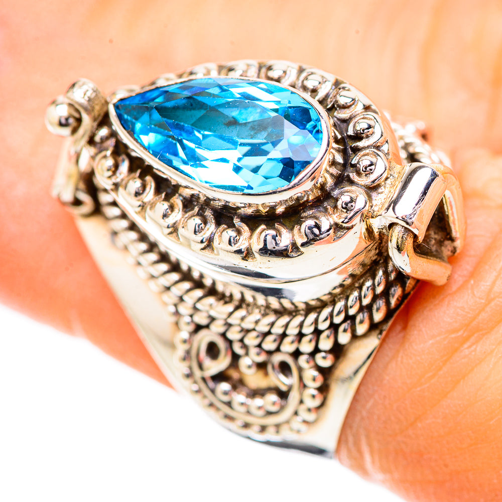 Swiss Blue Topaz Rings handcrafted by Ana Silver Co - RING131781