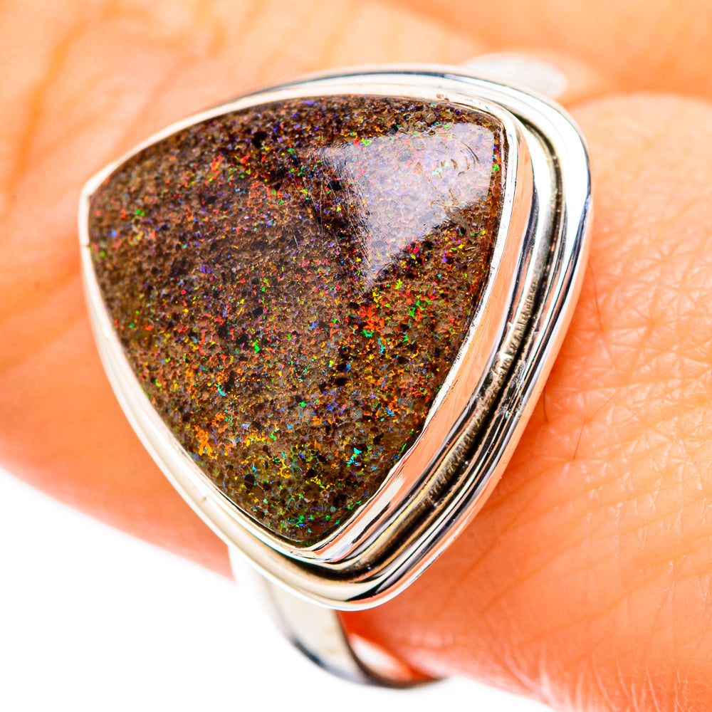 Andamooka Opal Rings handcrafted by Ana Silver Co - RING131806
