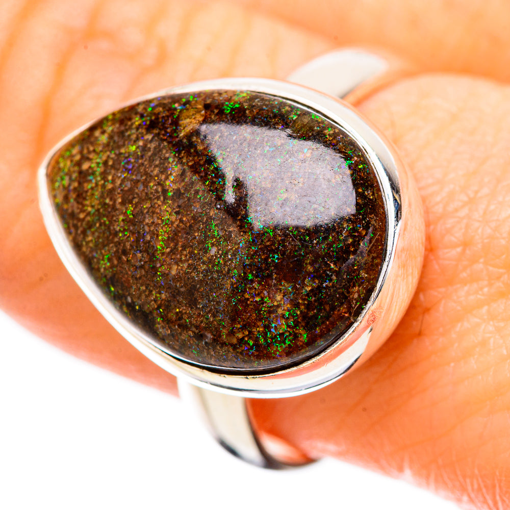 Andamooka Opal Rings handcrafted by Ana Silver Co - RING131816