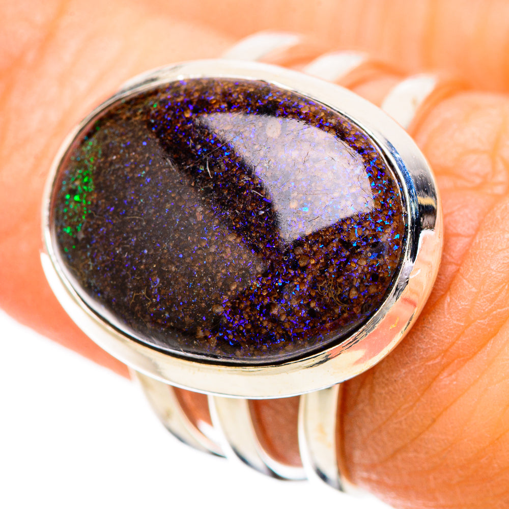 Andamooka Opal Rings handcrafted by Ana Silver Co - RING131818
